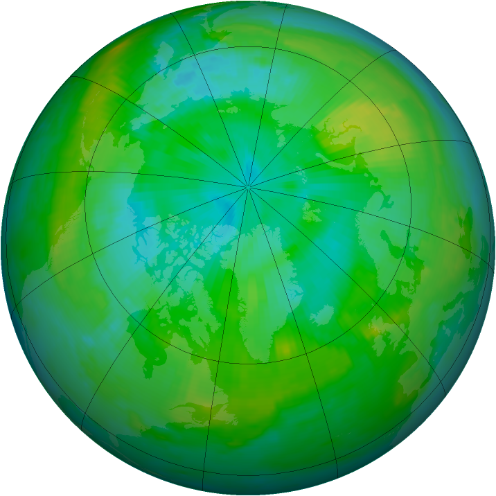 Arctic ozone map for 23 July 1997